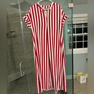 Red and White Striped Dress